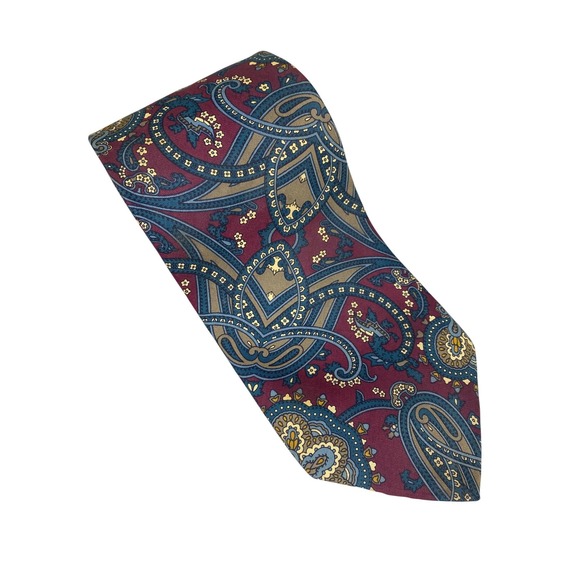 Gant Other - Gant Mens Paisley Silk Tie Burgundy Blue Gold‎ Classic Formal Business 55x4